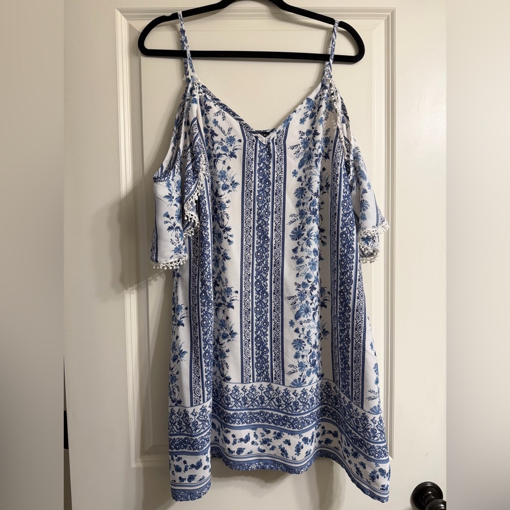 Floral Blue and White Women's Dress